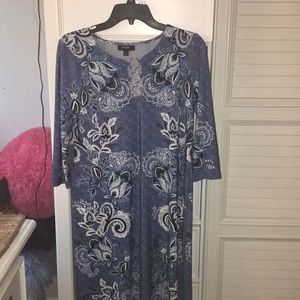 MSK - Blue & White Knee Length Dress!!